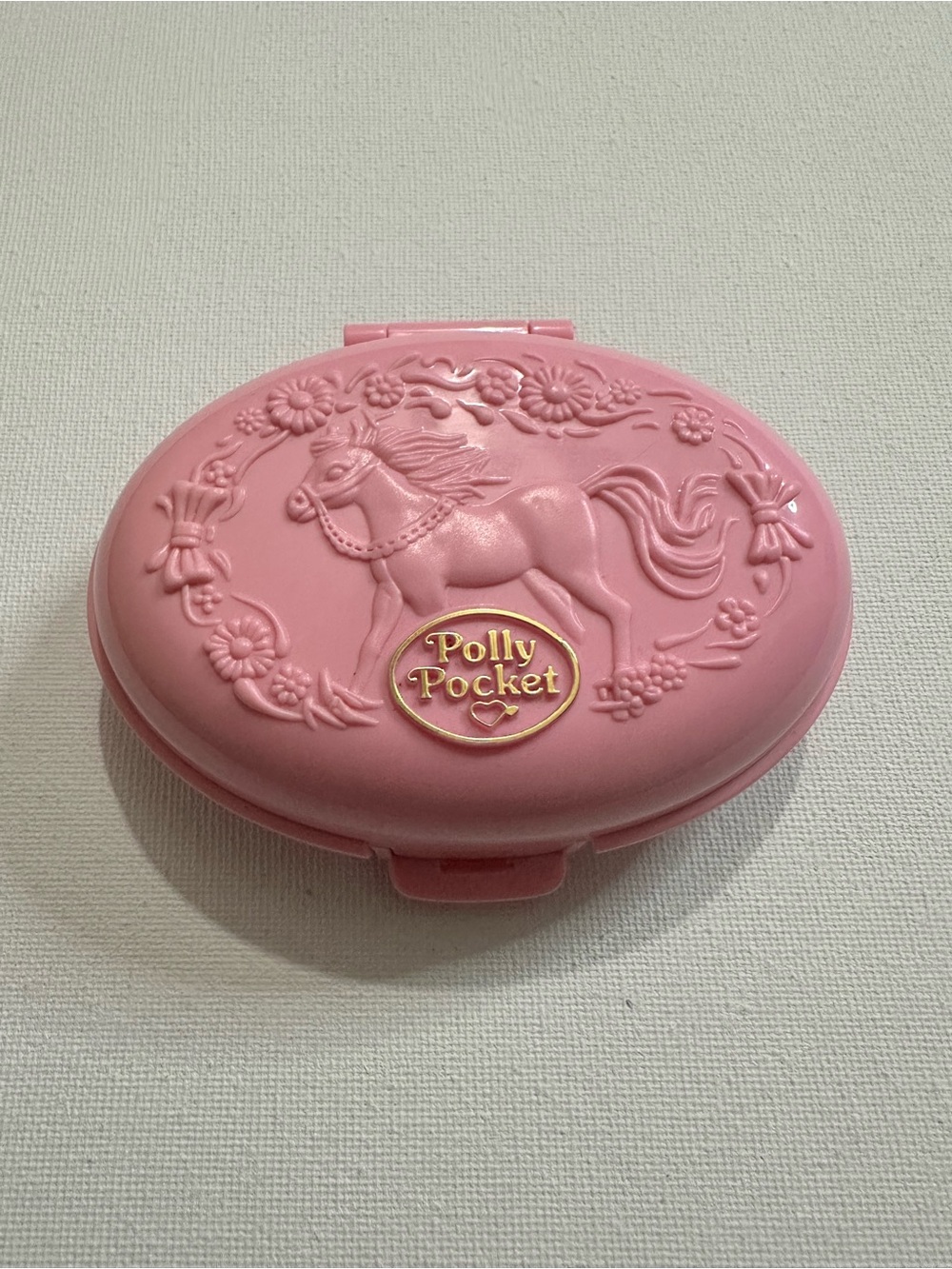 1995 Polly Pocket Shetland Pony Stables Pink Bluebird Compact Complete Play Set - Picture 2 of 9